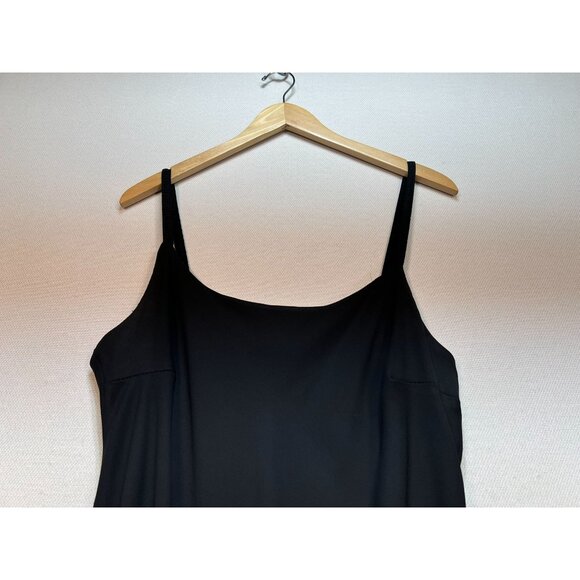 Believe Womens Midi Tank Slip Dress Size 16 Black Sleeveless Ruffled Hem Summer - Picture 2 of 11
